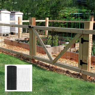 36inch x 50ft Black Vinyl Coated Hardware Cloth 2" X 3" 16Ga Welded Wire Mesh fence, PVC Coated Welded Chicken Wire Fencing, Metal Garden Plant Fencing, for Chicken Coop and Home Improvement Dweva