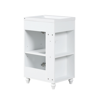 20" Bathroom Vanity with Sink, Bathroom Vanity Cabinet with Two-tier Shelf, Adjustable Shelf, Solid Wood and MDF, White(Old Sku:WF322518AAK)