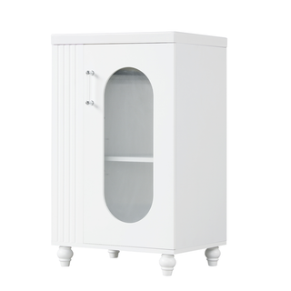 20" Bathroom Vanity with Sink, Bathroom Vanity Cabinet with Two-tier Shelf, Adjustable Shelf, Solid Wood and MDF, White(Old Sku:WF322518AAK)