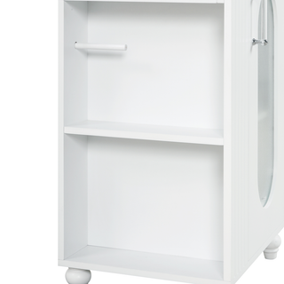 20" Bathroom Vanity with Sink, Bathroom Vanity Cabinet with Two-tier Shelf, Adjustable Shelf, Solid Wood and MDF, White(Old Sku:WF322518AAK)