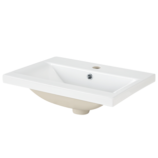 20" Bathroom Vanity with Sink, Bathroom Vanity Cabinet with Two-tier Shelf, Adjustable Shelf, Solid Wood and MDF, White(Old Sku:WF322518AAK)
