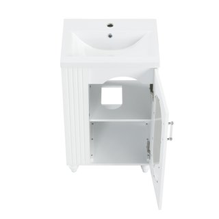 20" Bathroom Vanity with Sink, Bathroom Vanity Cabinet with Two-tier Shelf, Adjustable Shelf, Solid Wood and MDF, White(Old Sku:WF322518AAK)