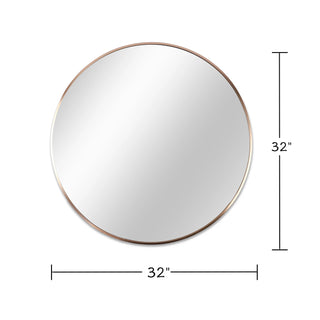 32 Inch Gold Metal Framed Round Bathrrom Mirror for Wall.(W2203134043) Dweva