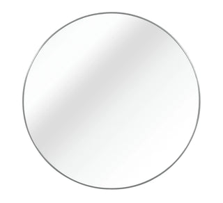 32 Inch Silver Metal Framed Round Bathrrom Mirror for Wall.(W2203134063) Dweva