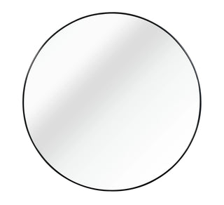 32 Inch Black Metal Framed Round Bathrrom Mirror for Wall.(W2203134044) Dweva