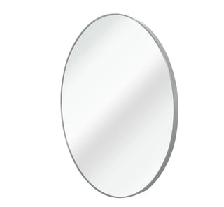 32 Inch Silver Metal Framed Round Bathrrom Mirror for Wall.(W2203134063) Dweva