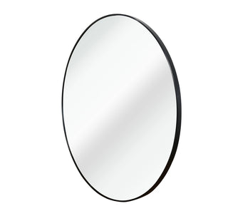 32 Inch Black Metal Framed Round Bathrrom Mirror for Wall.(W2203134044) Dweva