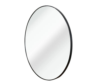 24 Inch Black Metal Framed Round Bathrrom Mirror for Wall.(W2203P182012) Dweva