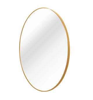 36 Inch Gold Metal Framed Round Bathrrom Mirror for Wall.(W2203134082) Dweva