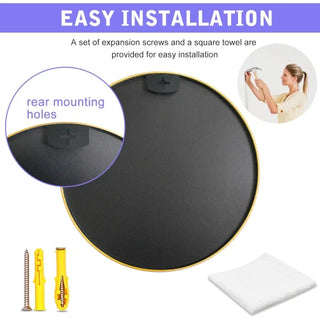 32 Inch Gold Metal Framed Round Bathrrom Mirror for Wall.(W2203134043) Dweva