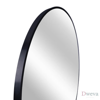 24 Inch Black Metal Framed Round Bathrrom Mirror for Wall.(W2203P182012) Dweva