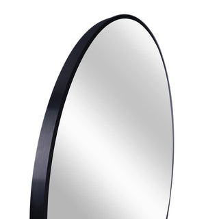 32 Inch Black Metal Framed Round Bathrrom Mirror for Wall.(W2203134044) Dweva