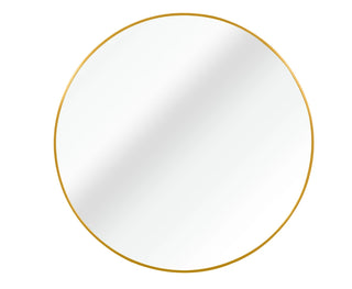 42 Inch Gold Metal Framed Round Bathrrom Mirror for Wall.(W2203P156444) Dweva