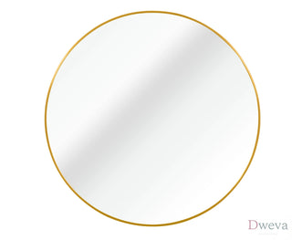 32 Inch Gold Metal Framed Round Bathrrom Mirror for Wall.(W2203134043) Dweva