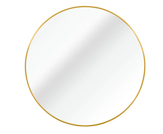 36 Inch Gold Metal Framed Round Bathrrom Mirror for Wall.(W2203134082) Dweva