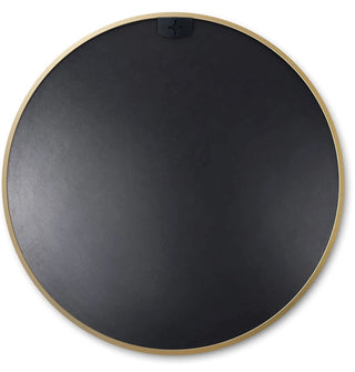 24 Inch Gold Metal Framed Round Bathrrom Mirror for Wall.(W2203P182026) Dweva