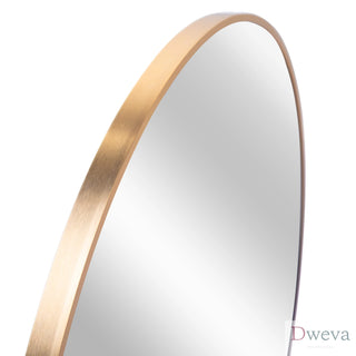 42 Inch Gold Metal Framed Round Bathrrom Mirror for Wall.(W2203P156444) Dweva