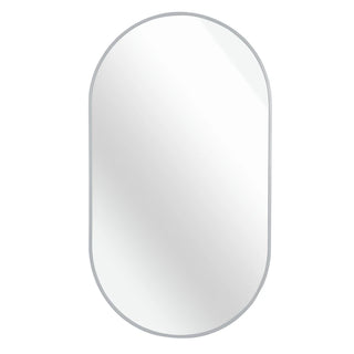 Silver 20 x 28 Inch Metal Oval Mirror Dweva