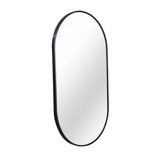 Black 20 x 33 Inch Metal Oval Mirror Dweva