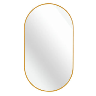 Gold 20 x 33 Inch Metal Oval Mirror Dweva