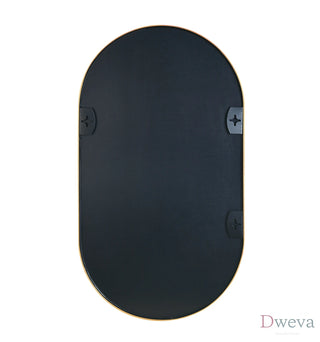 Gold 20 x 28 Inch Metal Oval Mirror Dweva