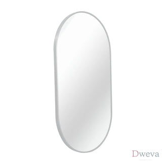 Silver 20 x 28 Inch Metal Oval Mirror Dweva