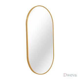 Gold 20 x 28 Inch Metal Oval Mirror Dweva