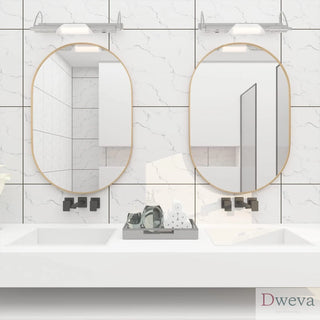 Gold 20 x 28 Inch Metal Oval Mirror Dweva