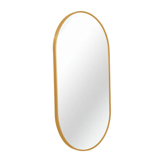 Gold 20 x 33 Inch Metal Oval Mirror Dweva