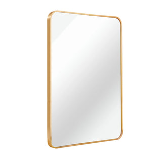 24x32 Inch Black Metal Framed Rectangular Bathrrom Mirror for Wall.(W2203135016) Dweva