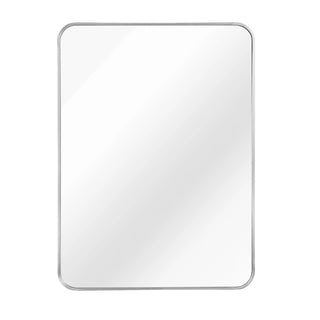 24x36 Inch Silver Metal Framed Rectangular Bathrrom Mirror for Wall.(W2203P156434) Dweva
