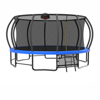 15FT Trampoline with Basketball Hoop - Recreational Trampolines with Ladder ,Shoe Bag and Galvanized Anti-Rust Coating Dweva