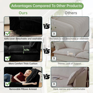 Slipcovered Fluffy Sofa - 2 Seat Dweva
