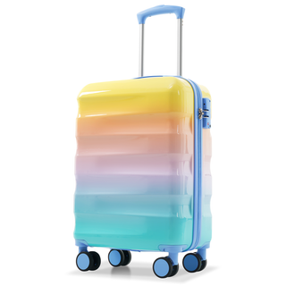 20" Carry-on Luggage with Cup Holder – Lightweight Glossy Hardshell Suitcases with Spinner Wheels, TSA Lock, Airline Approved, 2 Piece Set Dweva