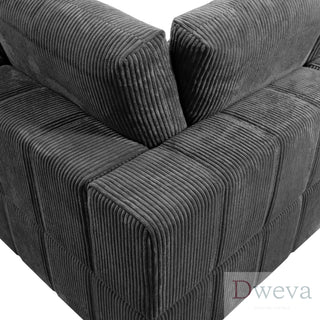 Haven 7-Piece Corduroy Modular Sectional Sofa Set Dweva