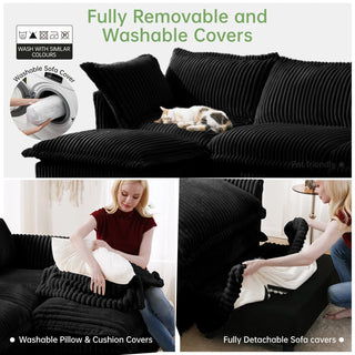 Slipcovered Fluffy Sofa - 2 Seat Dweva