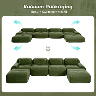 Cove Corduroy Modular Cloud Sectional Sofa Dweva