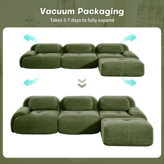 Cove Corduroy Modular Cloud Sectional Sofa Dweva