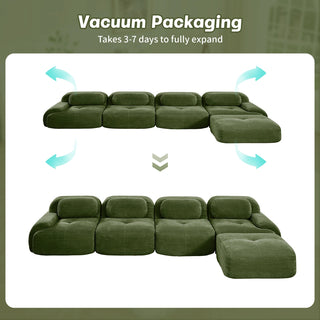 Cove Corduroy Modular Cloud Sectional Sofa Dweva