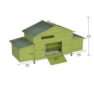 11.12 ft² Large Wooden Chicken Coop with 2 Free-Range Doors, 2 Nesting Boxes & Perch – Outdoor Hen House Poultry Cage Dweva