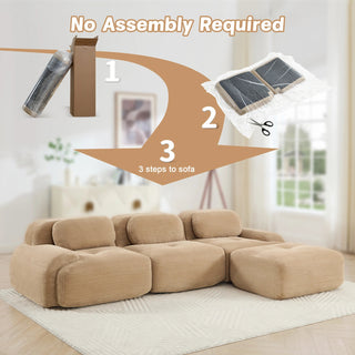 Cove Corduroy Modular Cloud Sectional Sofa Dweva