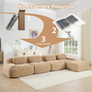 Cove Corduroy Modular Cloud Sectional Sofa Dweva