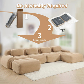 Cove Corduroy Modular Cloud Sectional Sofa Dweva