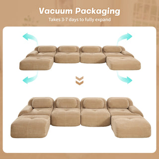 Cove Corduroy Modular Cloud Sectional Sofa Dweva