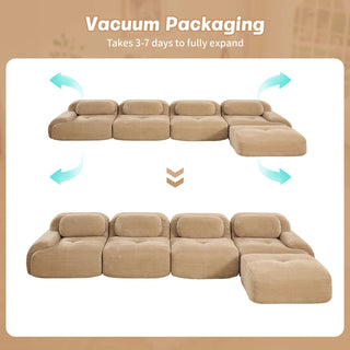 Cove Corduroy Modular Cloud Sectional Sofa Dweva