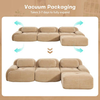 Cove Corduroy Modular Cloud Sectional Sofa Dweva