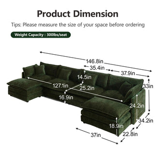 Harmony Luxury Deep-Seat Cloud Couch Dweva