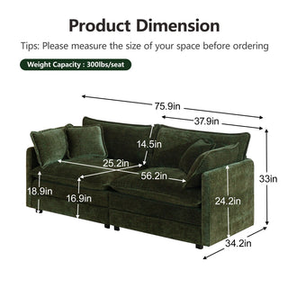 Harmony Luxury Deep-Seat Cloud Couch Dweva