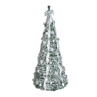 6FT Flocked Pop-Up Christmas Tree with 150 Warm White UL Lights – Pre-Decorated with Ornaments, Snowflakes, Ribbons & Large Bow – Easy Assembly & Space-Saving Holiday Décor Dweva