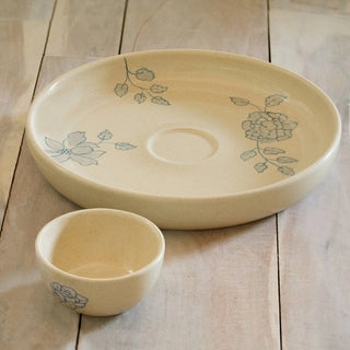 Handcrafted Ceramic Chip and Dip Bowl – Stylish Serving Bowl for Parties & Gatherings Dweva